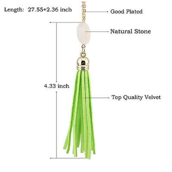 🆕 Tassel & Natural Stone Necklace - Picture 3 of 3