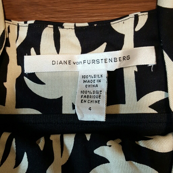 Diane von Furstenberg cream and black dress - Picture 2 of 4