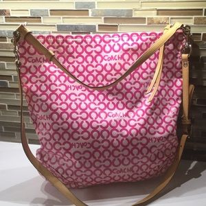 Coach Large Pink Poppy Bag Perfect Condition