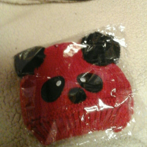 Red panda bear hats with ears $10 each , NWOT - Picture 1 of 4