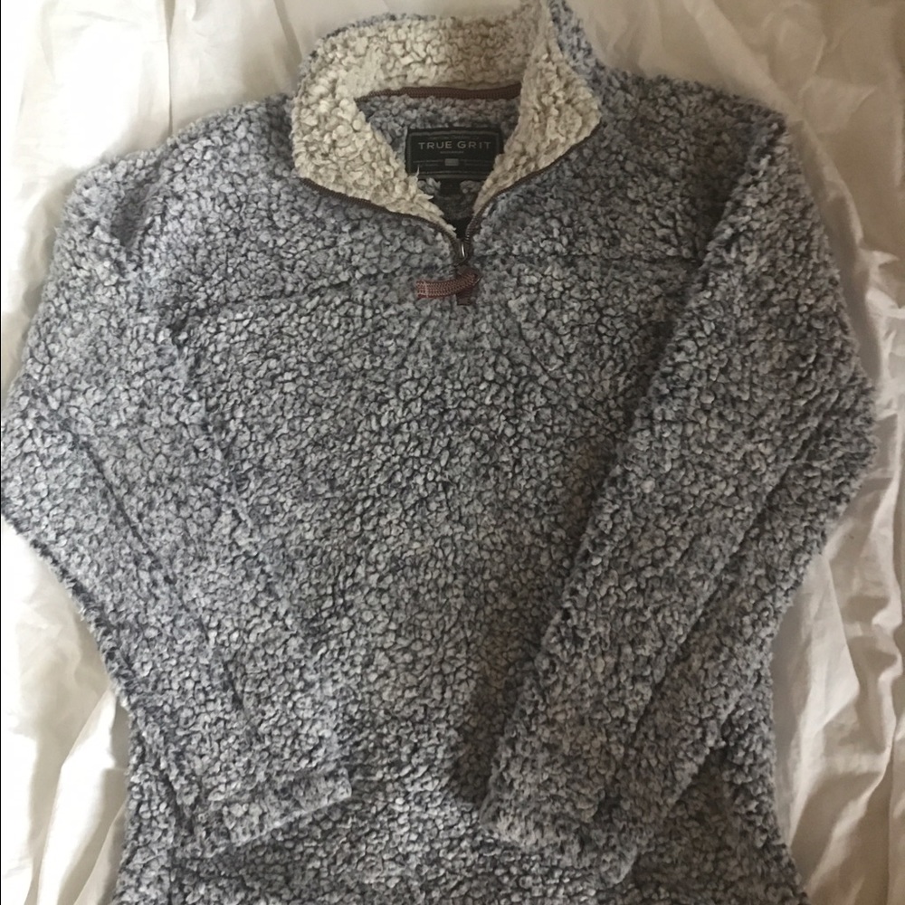 True Grit Frosty Tipped Pullover- Blue