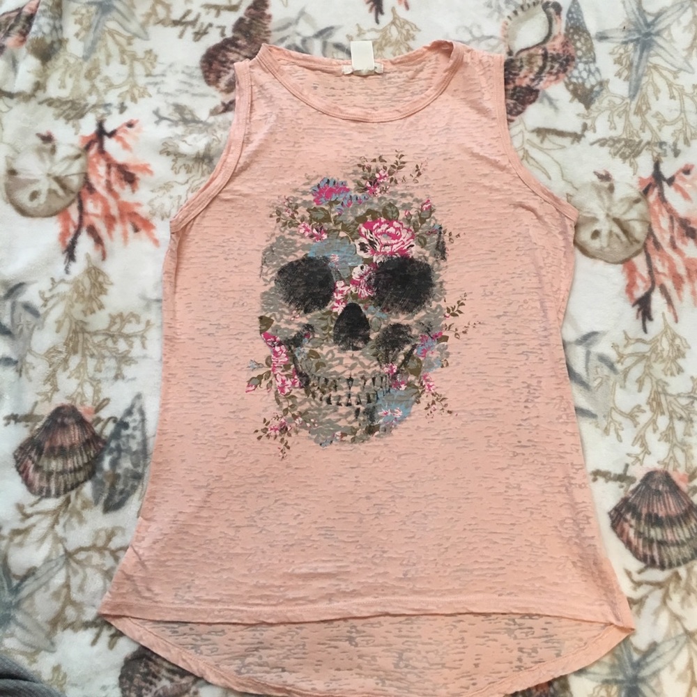 ‼️SOLD‼️Flower skull top