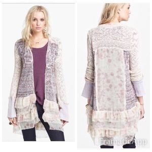 NWT Free People "Caspia" ruffle cardigan