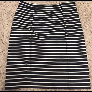 Black and white striped pencil skirt