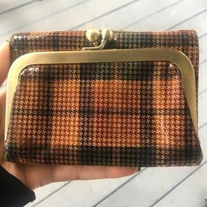 Plaid Robin Hobo leather kisslock wallet