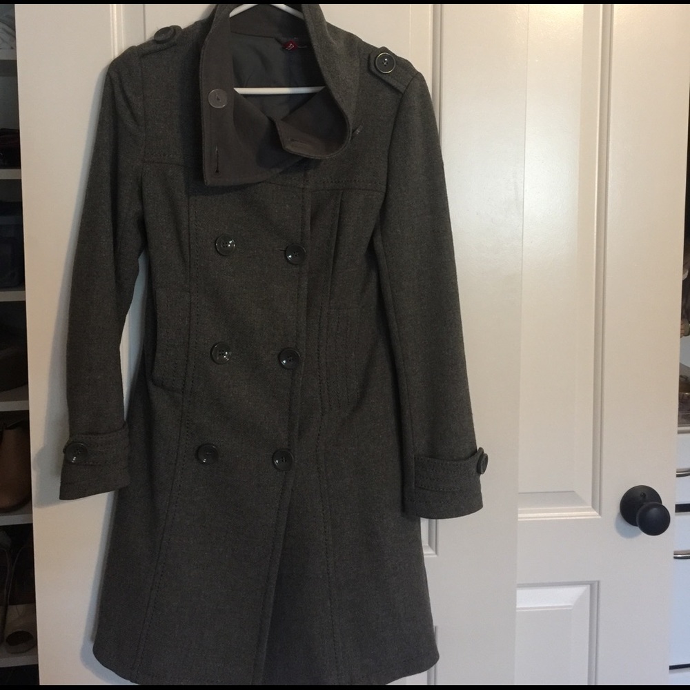 H&M wool double breasted grey coat