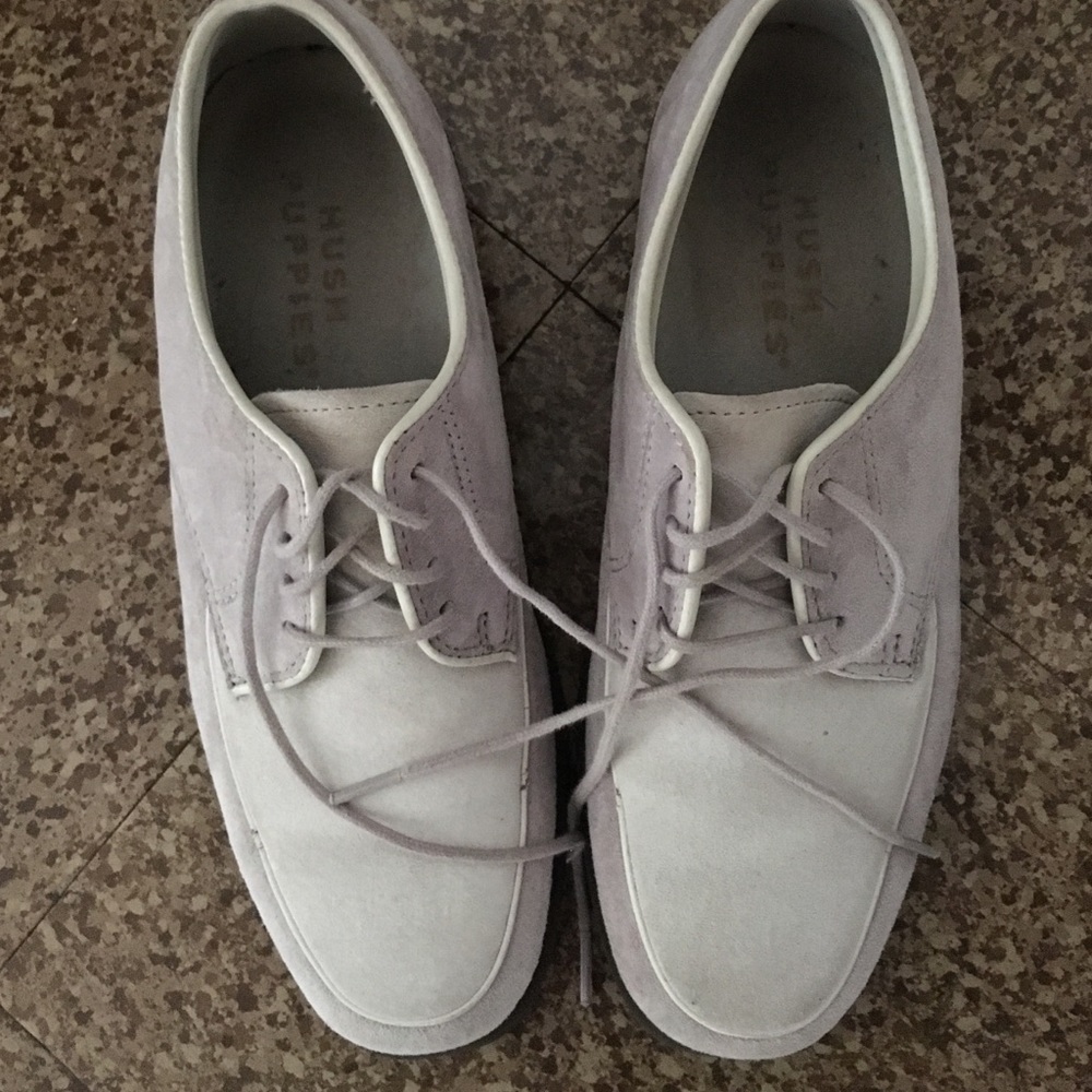 Suede light purple shoes