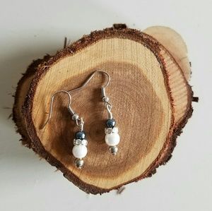 Pearl and rhinestone earrings