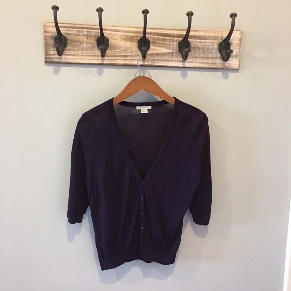 Purple sweater cardigan