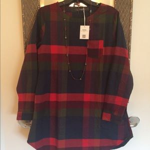 NWT. Super cute plaid long shirt/short dress