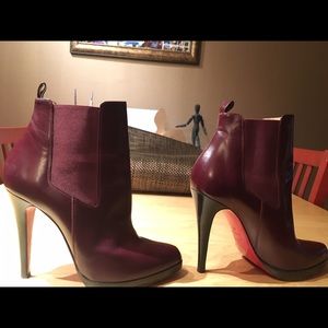 Christian louboutin burgundy leather boot