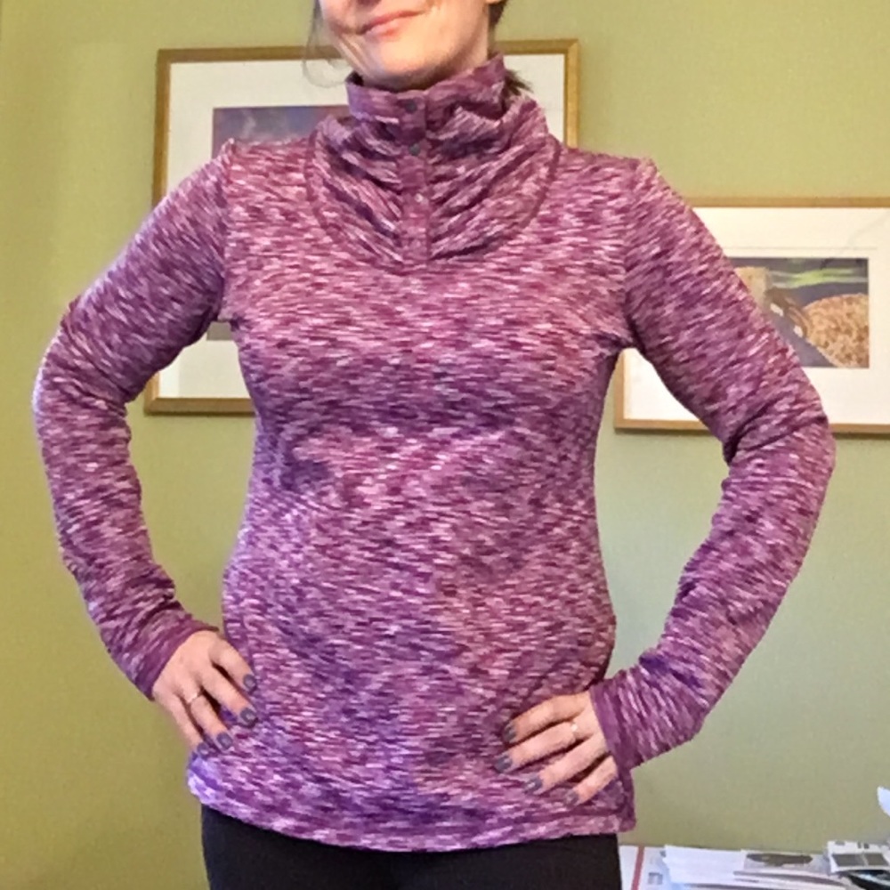 Athleta berry spacedye turtleneck pullover