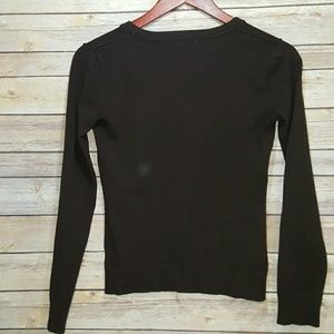 Ruffly Chocolate Brown Cardigan (S/M)
