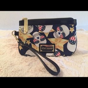 Betsey Johnson American Skulls and Stars Wristlet