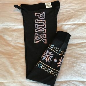 NWT PINK bling campus legging