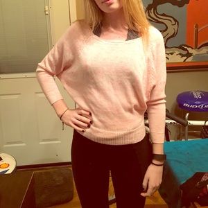 Heathered pink  loose sleeves crop