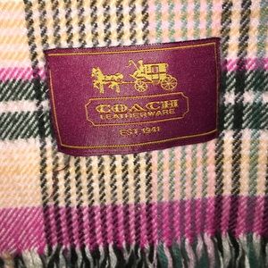 Coach Plaid scarf with fringe