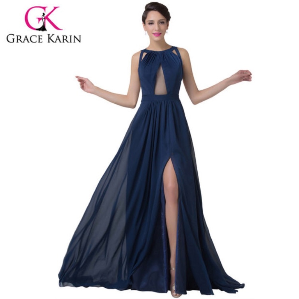 Grace Karin size 3/4 navy prom dress