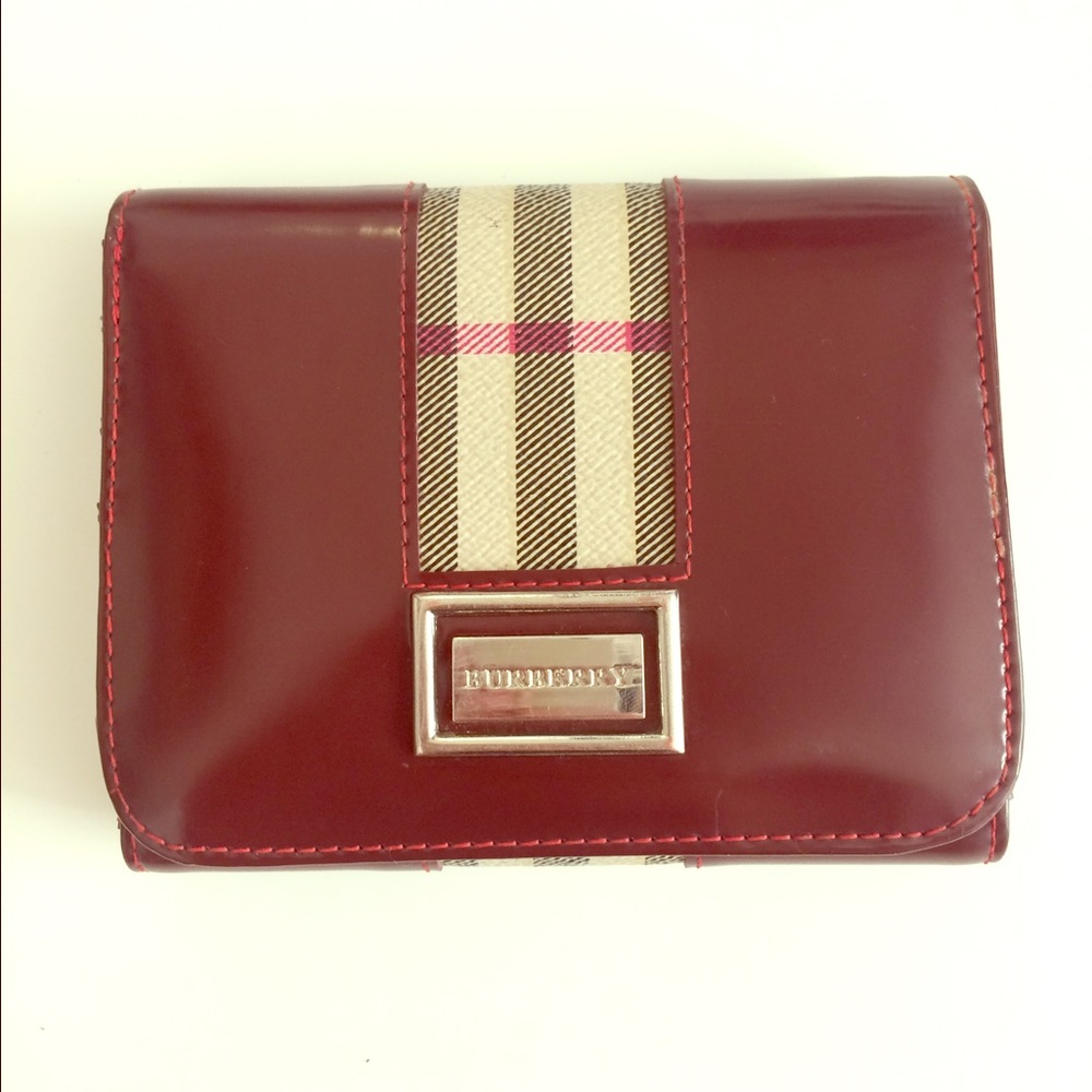 Women's red Burberry wallet