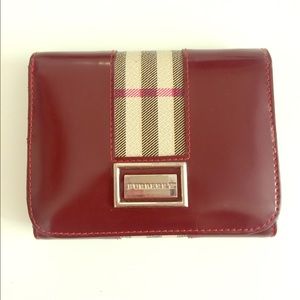 Women's red Burberry wallet