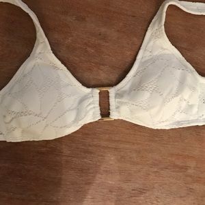 Arie white scoop lace bikini top