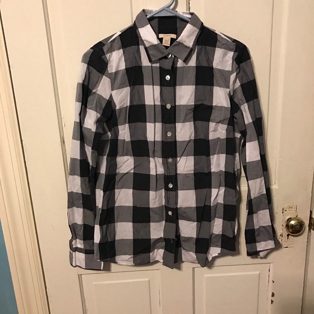 SOLD J Crew Buffalo Plaid Perfect Shirt 8