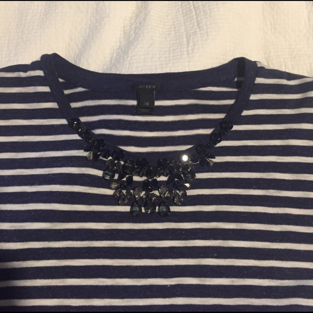 J. Crew Jeweled Painter T-shirt in Stripe