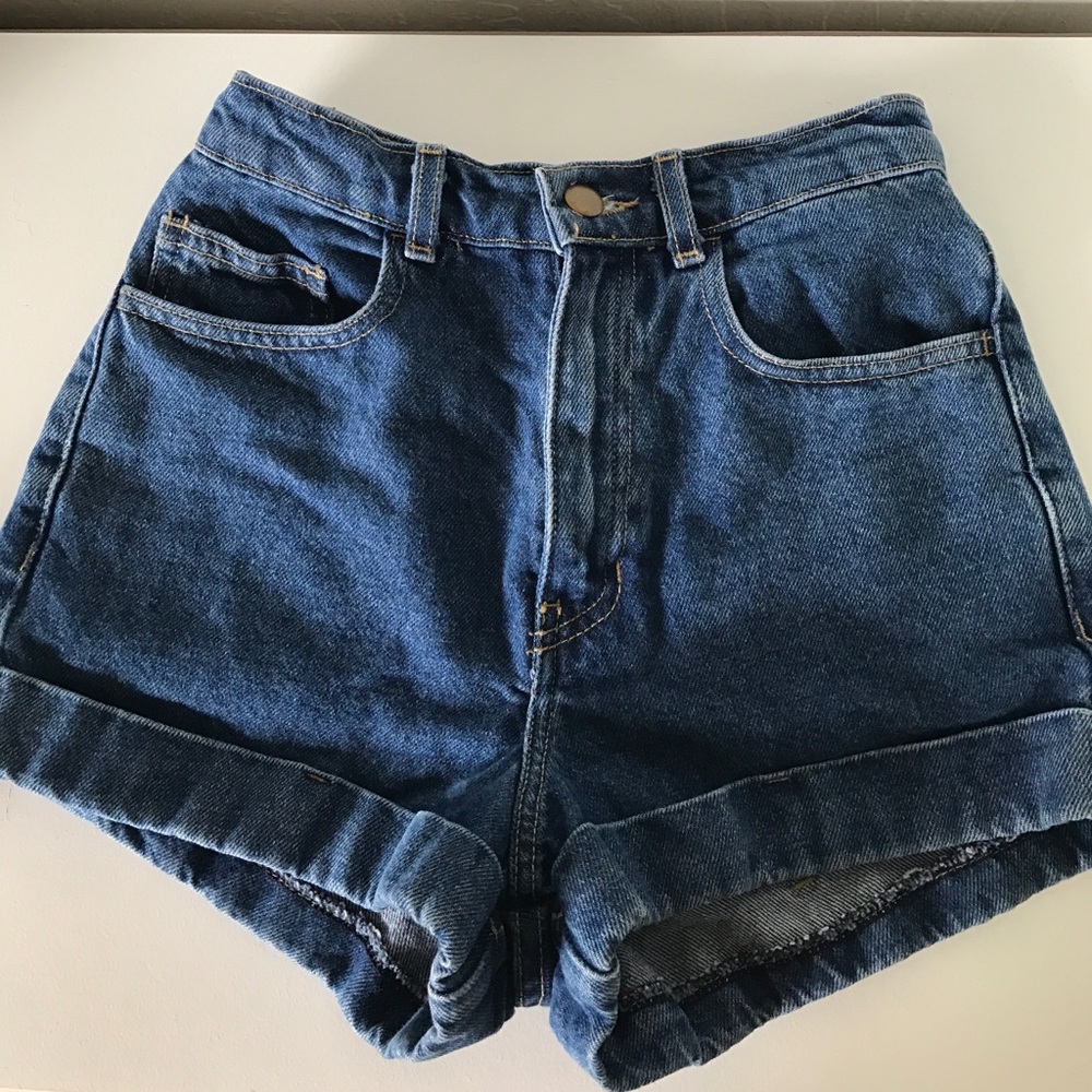 High-Waisted Jean Cuff Short