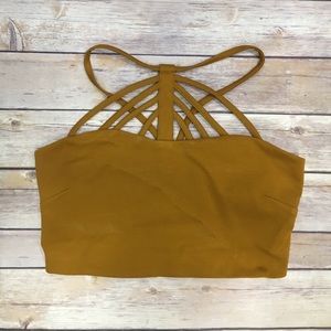Mustard strappy crop top
