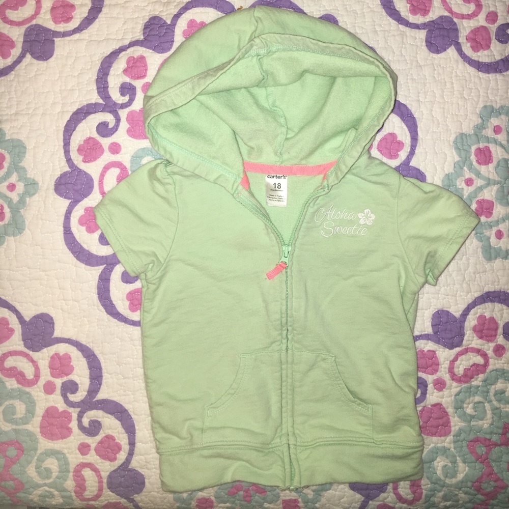 Short sleeve zip up hoodie