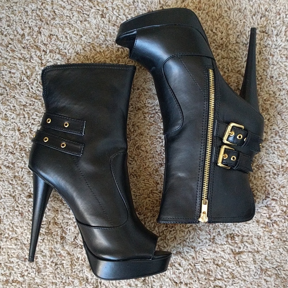 Peep-Toe Platform Booties