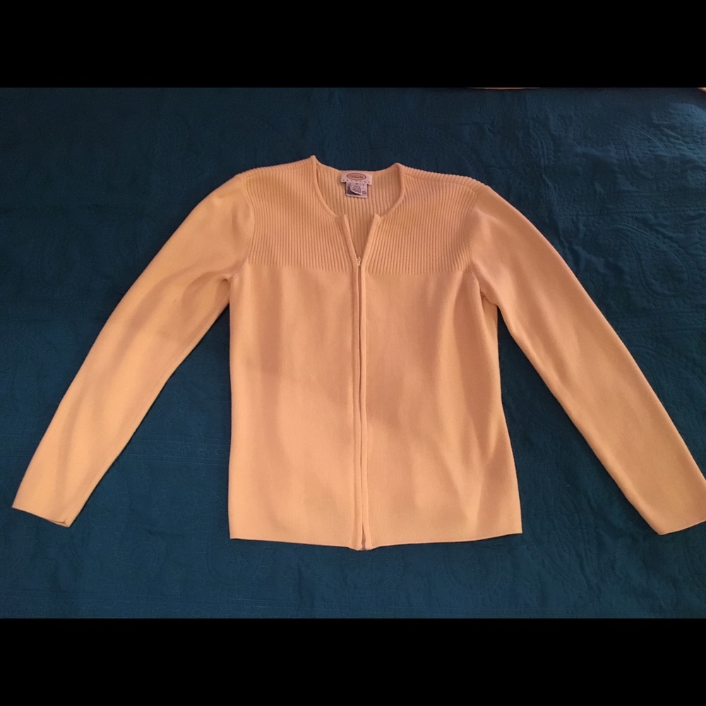 Talbots small petite yellow cardigan