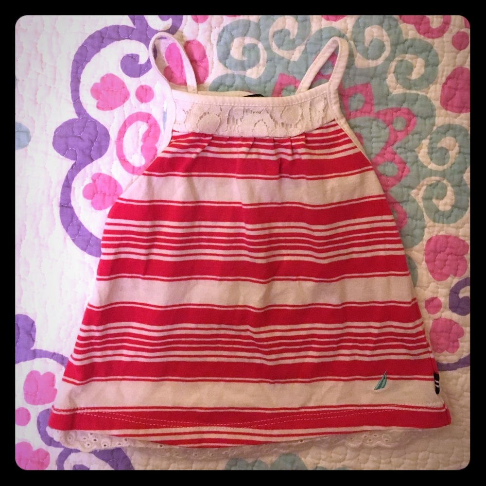 Nautica tank top with lace/eyelet detail
