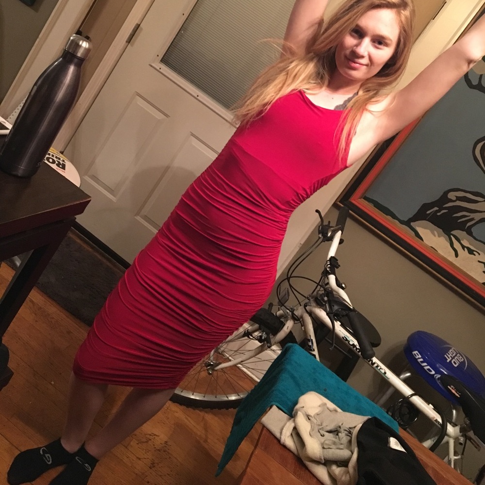 Red Lulus cocktail dress!
