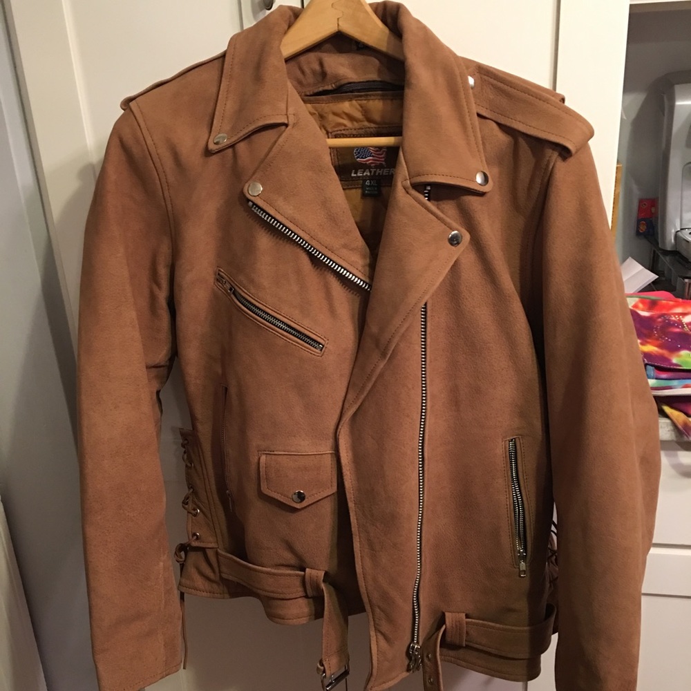 Suede moto jacket