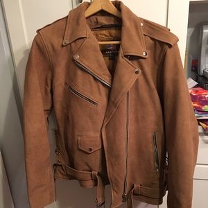 Suede moto jacket