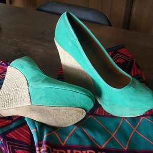 Qupid Teal Wedges