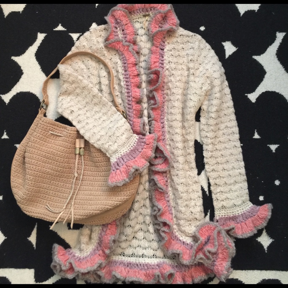 Free People Ruffled Cardigan