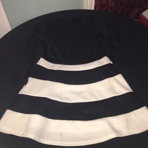 Black and white flare dress
