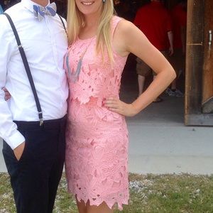 Francesca's peach lace dress