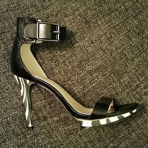 Calvin Klein Zebra and black heel