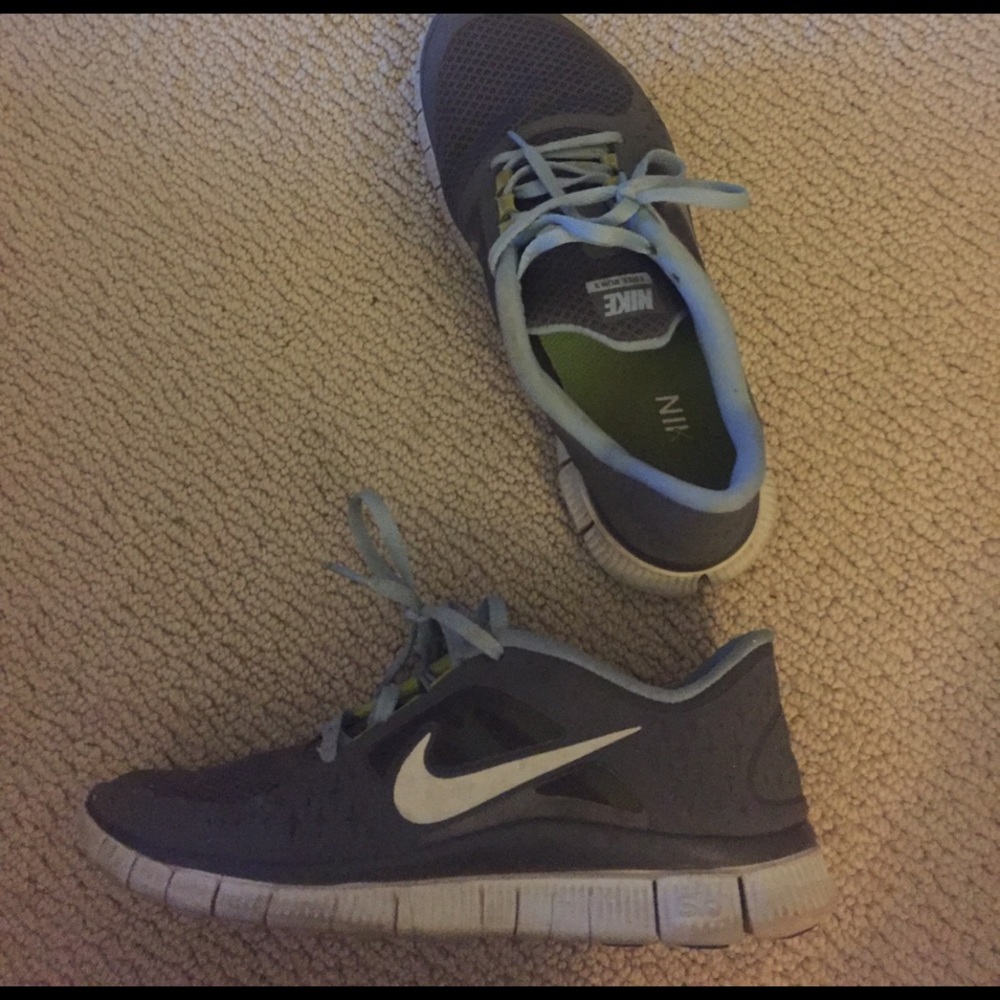 7.5 Gray&Blue Nike FREE RUN 3