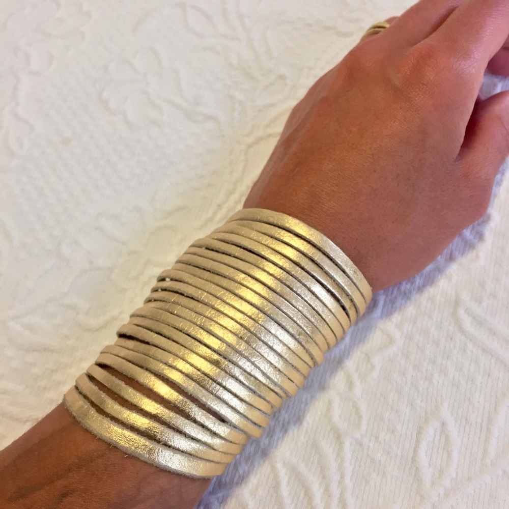 Gold Leather Bracelet