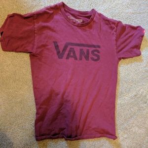 Men's Maroon Vans logo shirt