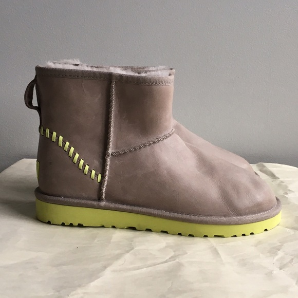 UGG Shoes - UGG W Classic Mini Deco Gray/Yellow Size 7