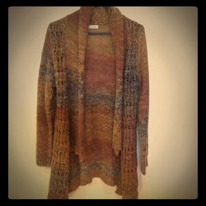 Knee length knitted open sweater