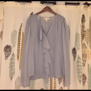 Anthropologie baby blue blouse