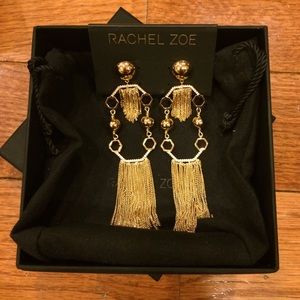 NIB Rachel Zoe Remy chain fringe earring gold