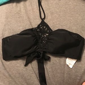 Black crochet bathing suit top, Ripcurl