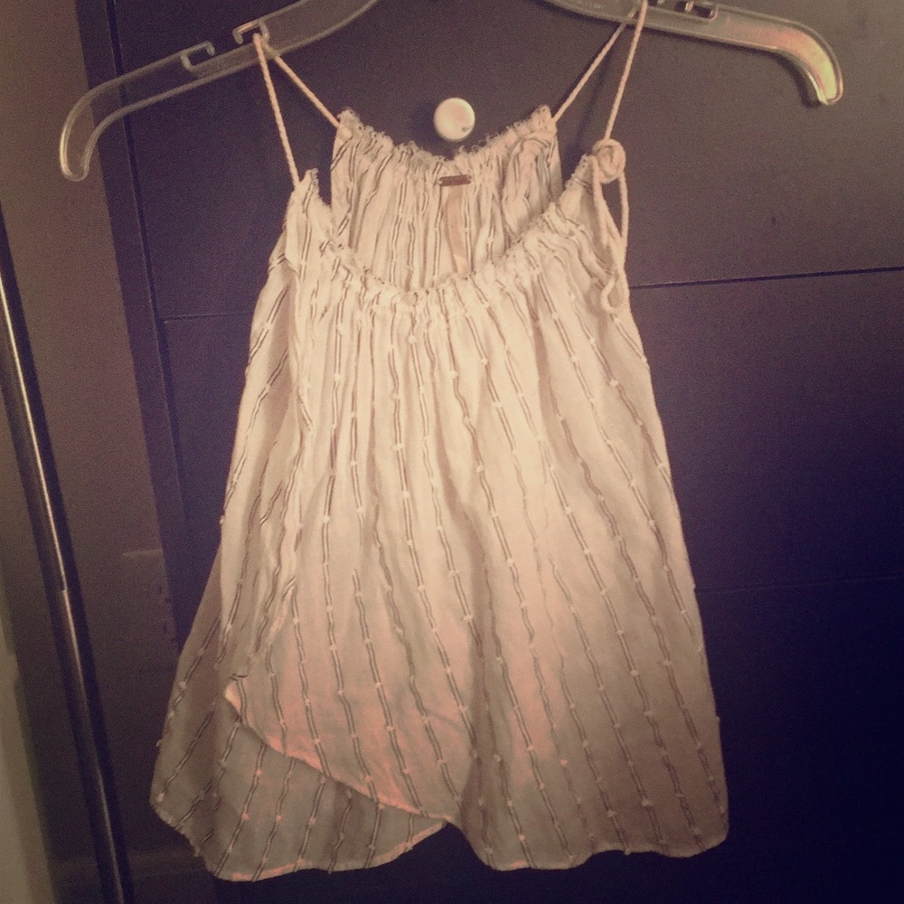 Free People vertical striped tank with rope straps